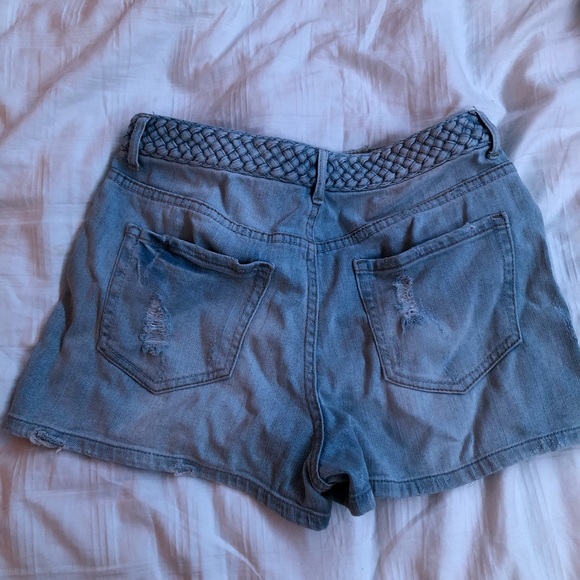 Aeropostale ripped light blue shorts size 2 - Picture 3 of 4